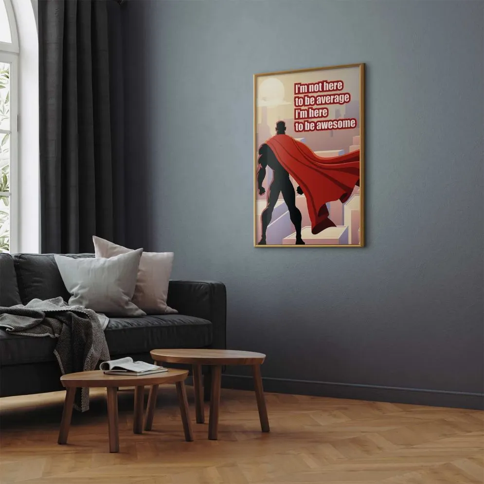 Plakat Average 60x90 cm z ramą złotą bez marginesu | MIRAT.