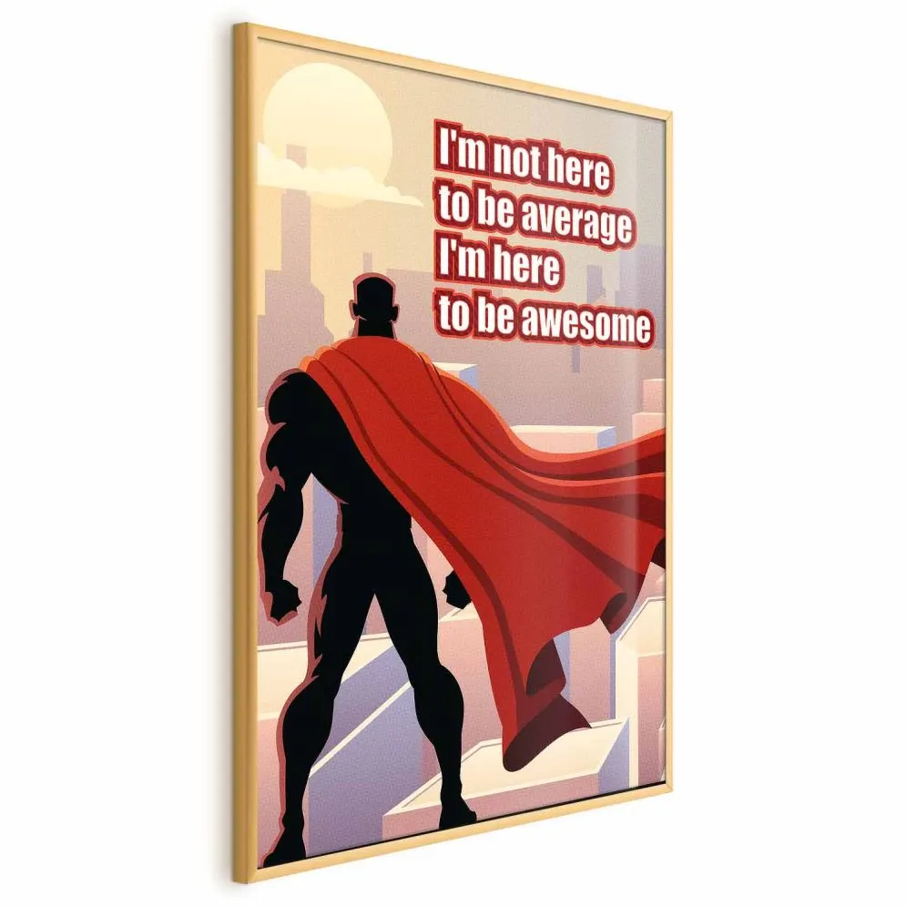 Plakat Average 60x90 cm z ramą złotą bez marginesu | MIRAT.