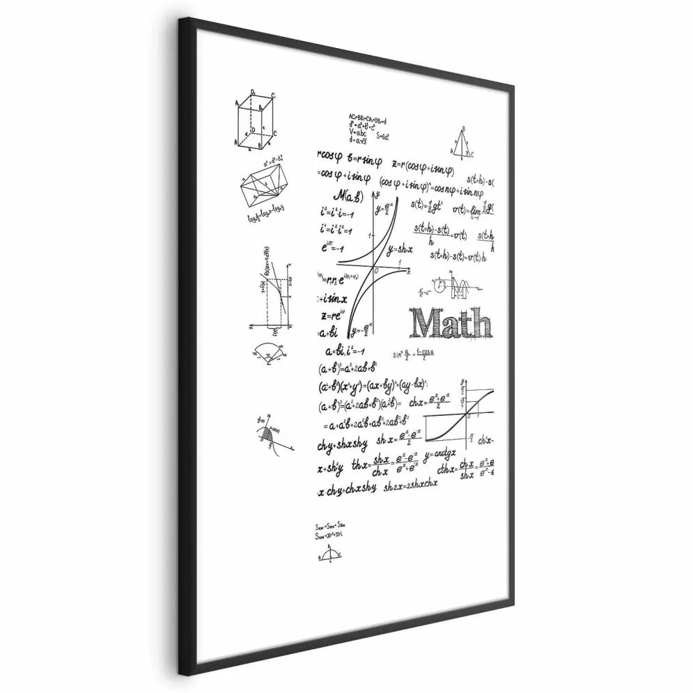 Plakat Matematyka 40x60 cm z ramą czarną z marginesem | MIRAT.