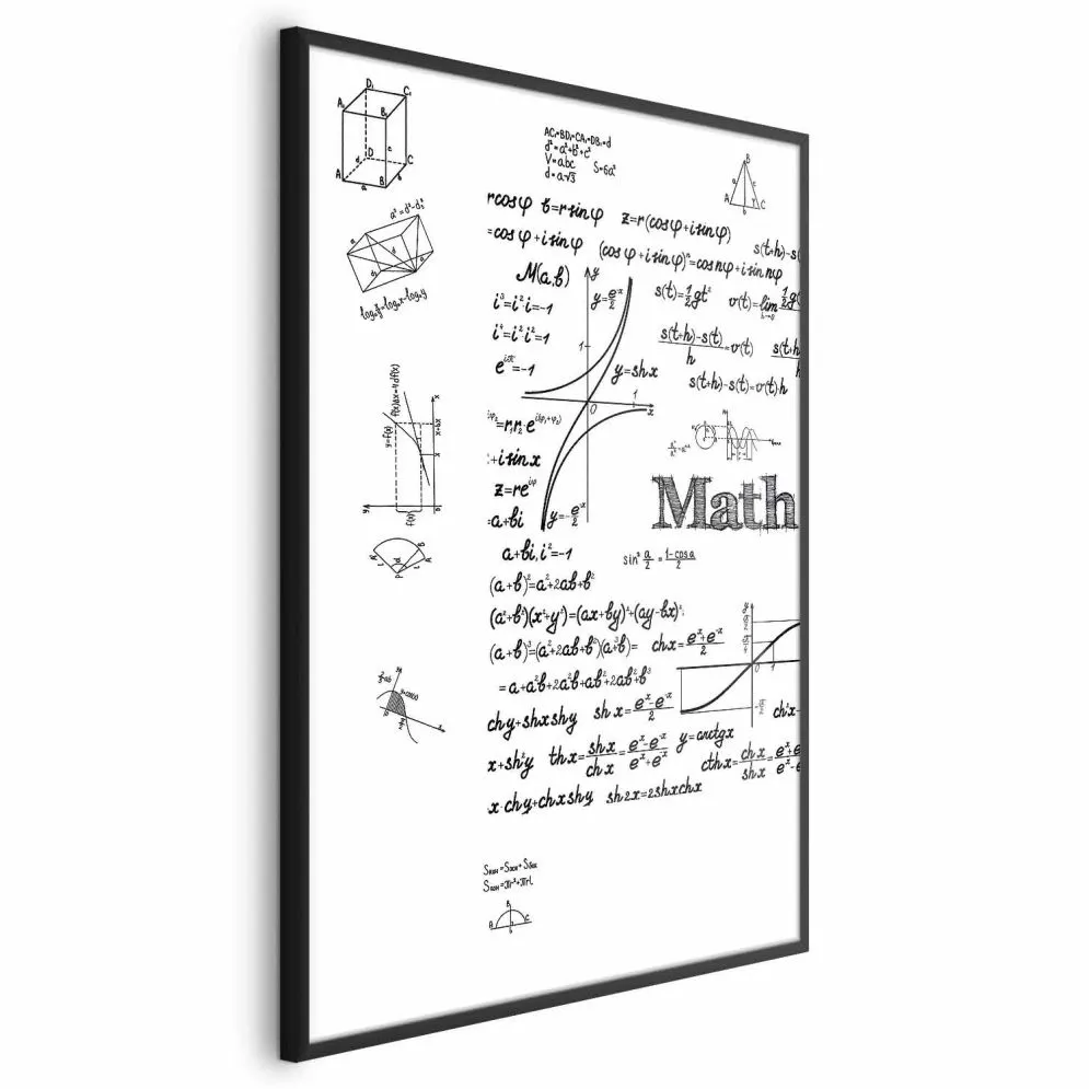 Plakat Matematyka 21x30 cm z ramą czarną bez marginesu | MIRAT.