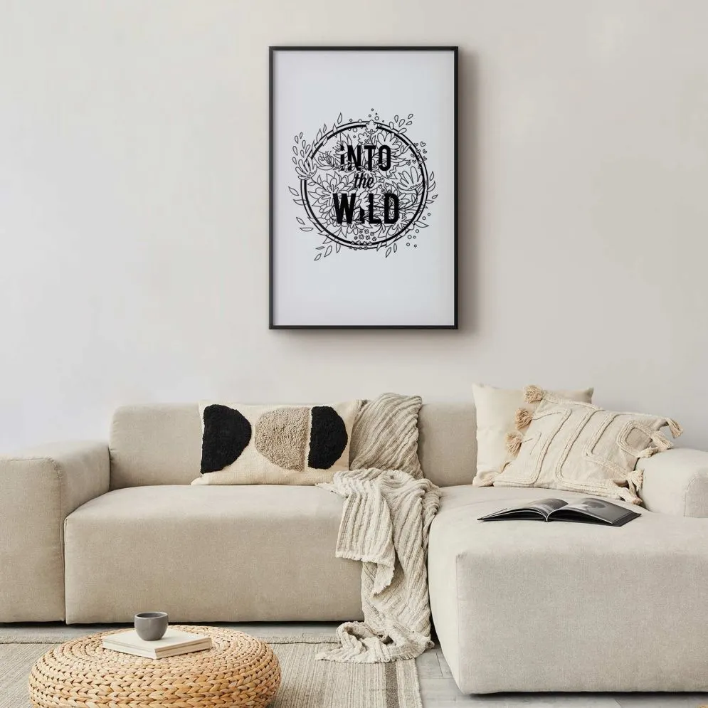 Plakat Into the wild 60x90 cm z ramą czarną z marginesem | MIRAT.