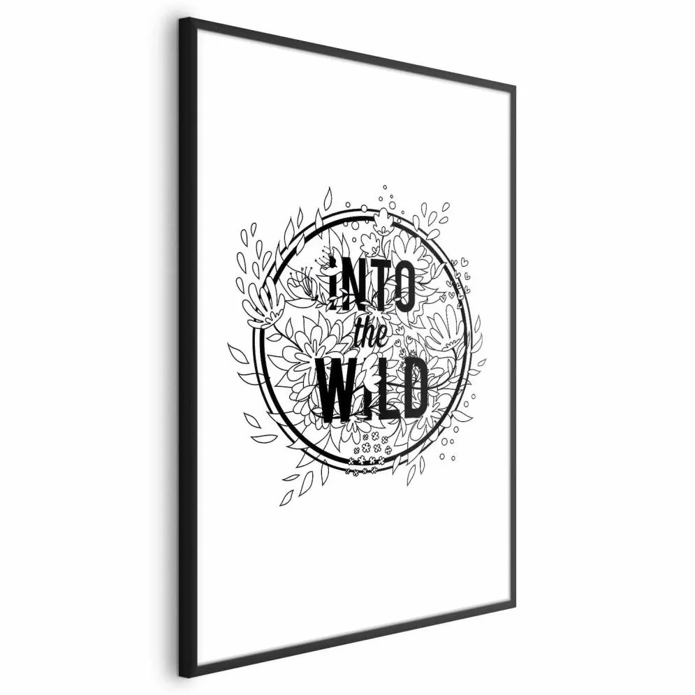Plakat Into the wild 60x90 cm z ramą czarną z marginesem | MIRAT.