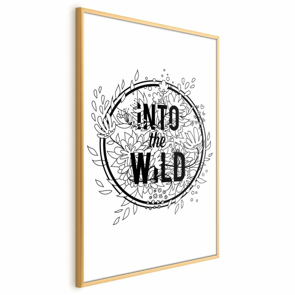 Plakat Into the wild 40x60 cm z ramą złotą bez marginesu | MIRAT.