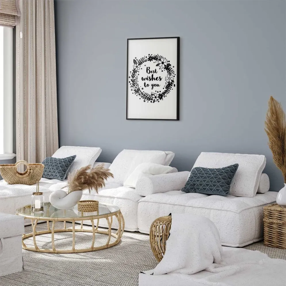 Plakat Best wishes 29,7x42 cm z ramą czarną bez marginesu | MIRAT.
