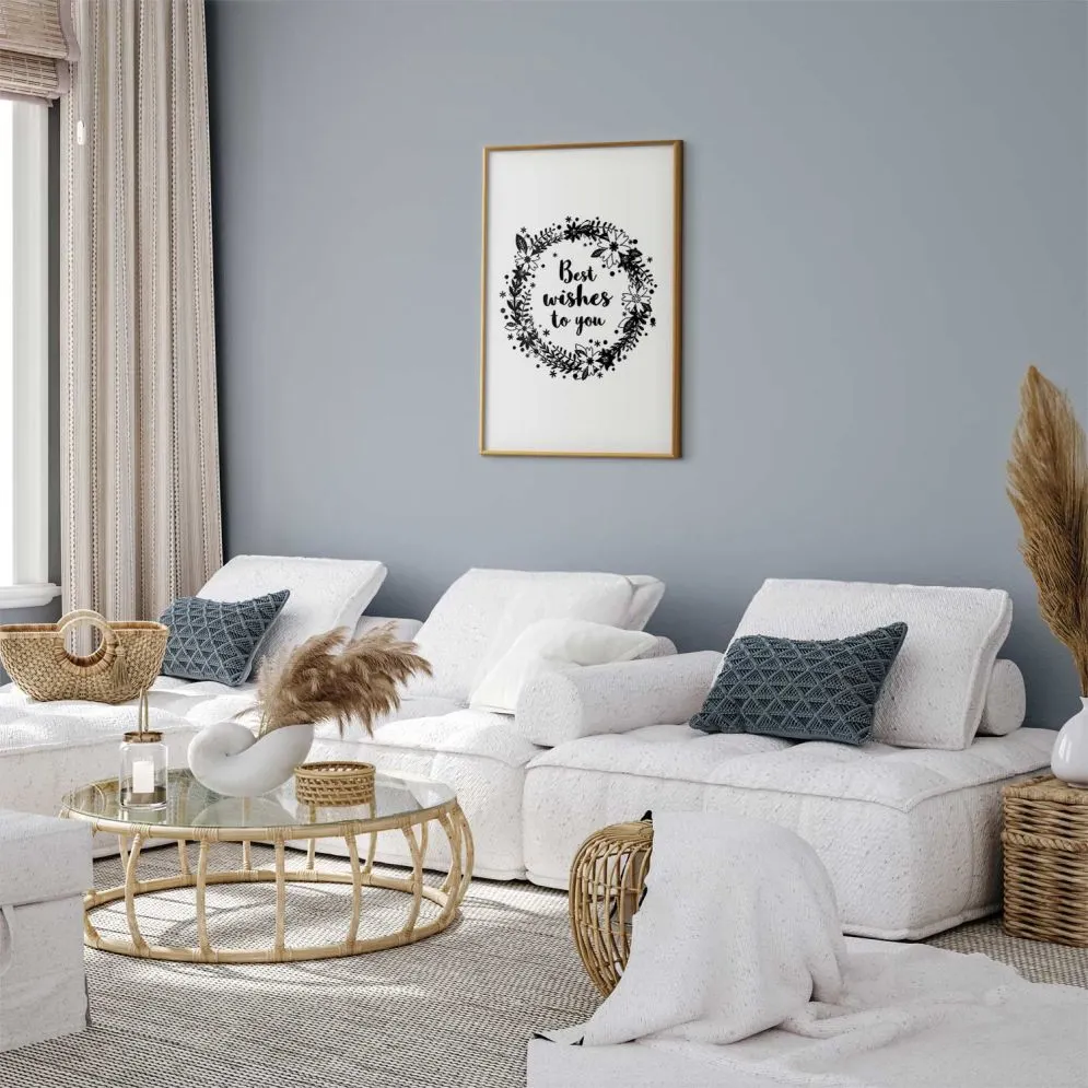 Plakat Best wishes 29,7x42 cm z ramą złotą z marginesem | MIRAT.