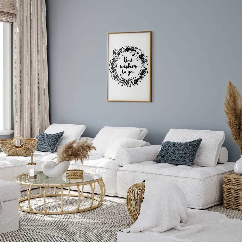 Plakat Best wishes 60x90 cm z ramą złotą bez marginesu | MIRAT.