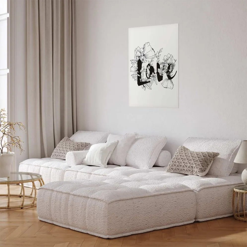 Plakat Love w kwiatach 21x30 cm bez ramy bez marginesu | MIRAT.