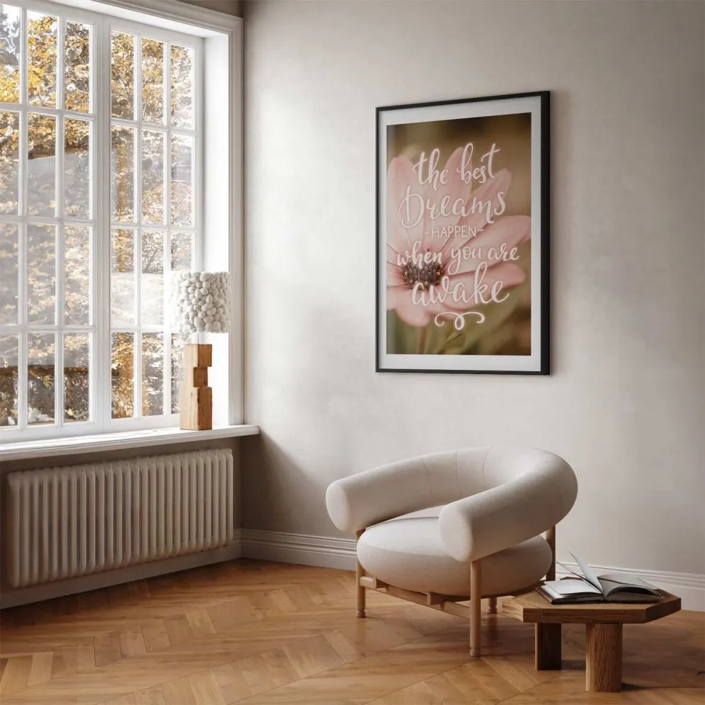 Plakat Best dreams 29,7x42 cm z ramą czarną z marginesem | MIRAT.