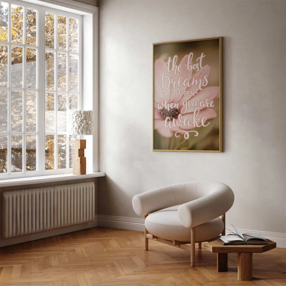 Plakat Best dreams 40x60 cm z ramą złotą bez marginesu | MIRAT.
