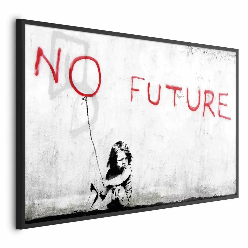 Plakat bez przyszłości 42x29,7 cm z ramą czarną bez marginesu | MIRAT.