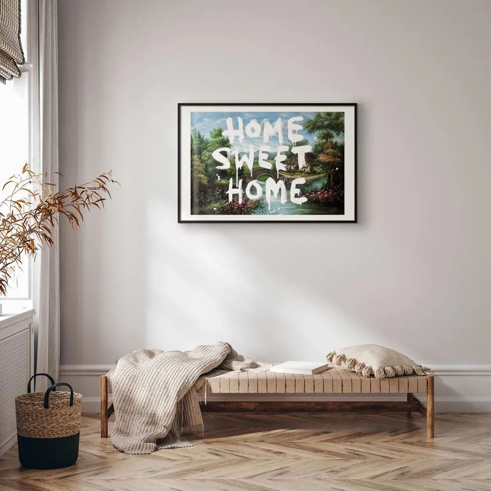 Plakat Wymarzony dom 42x29,7 cm z ramą czarną z marginesem | MIRAT.