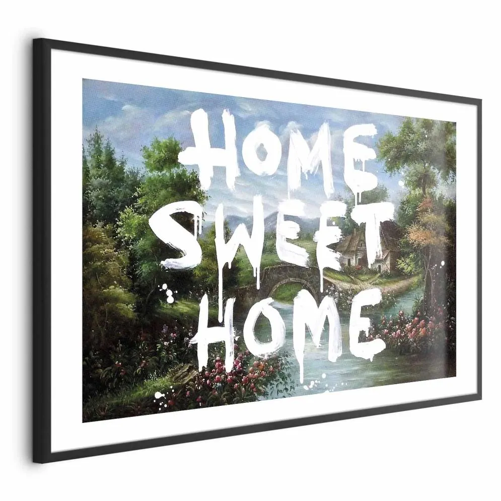 Plakat Wymarzony dom 42x29,7 cm z ramą czarną z marginesem | MIRAT.