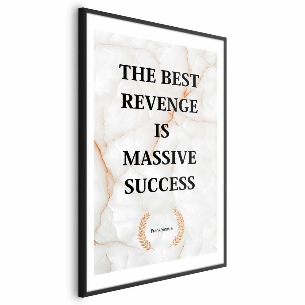 Plakat Best Revenge 21x30 cm z ramą czarną z marginesem | MIRAT.