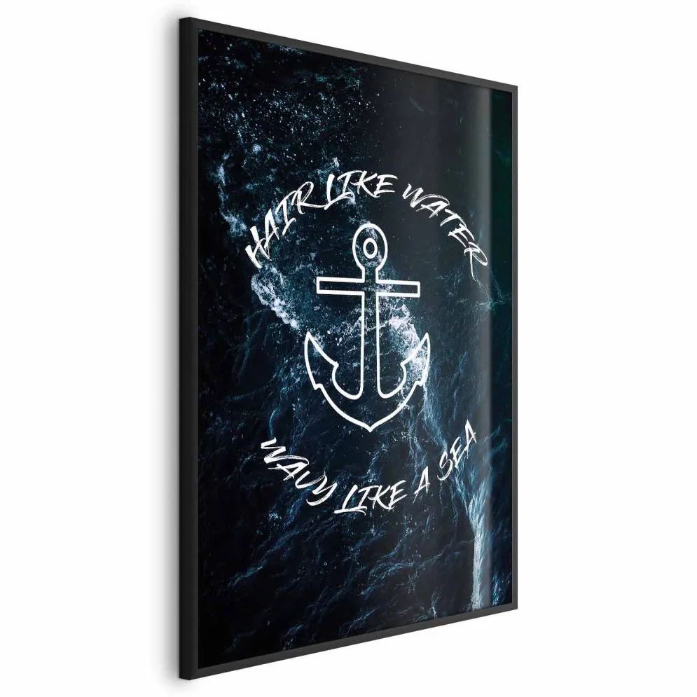 Plakat Like Water 29,7x42 cm z ramą czarną bez marginesu | MIRAT.