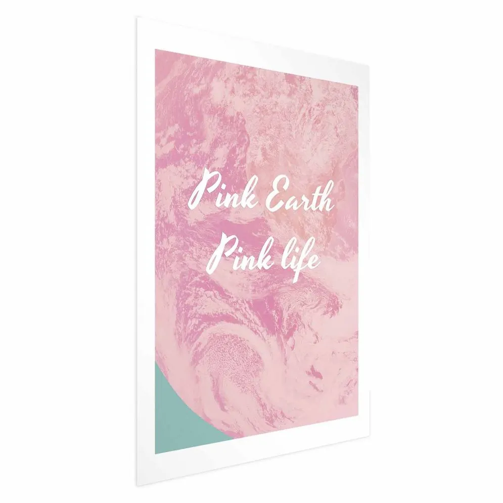 Plakat Pink Earth 40x60 cm bez ramy z marginesem | MIRAT.