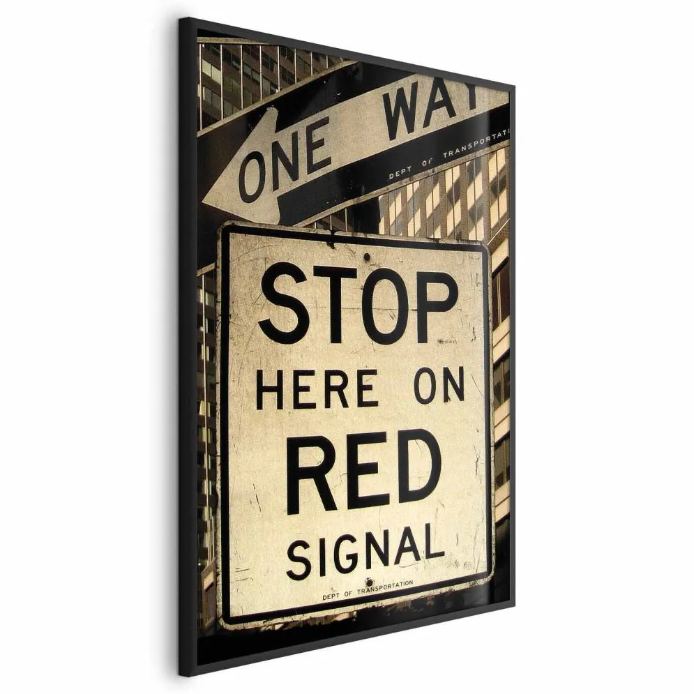 Plakat Znaki drogowe 40x60 cm z ramą czarną bez marginesu | MIRAT.