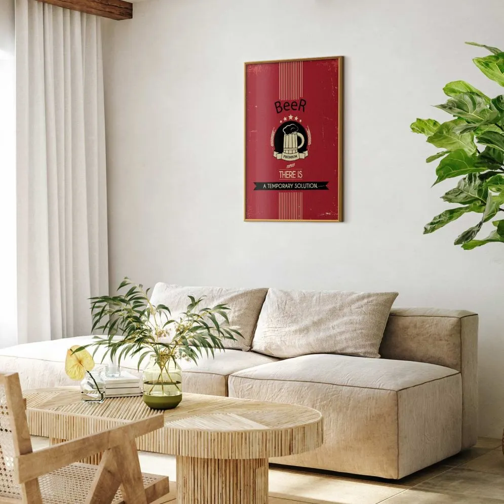 Plakat Premium Beer 21x30 cm z ramą złotą bez marginesu | MIRAT.