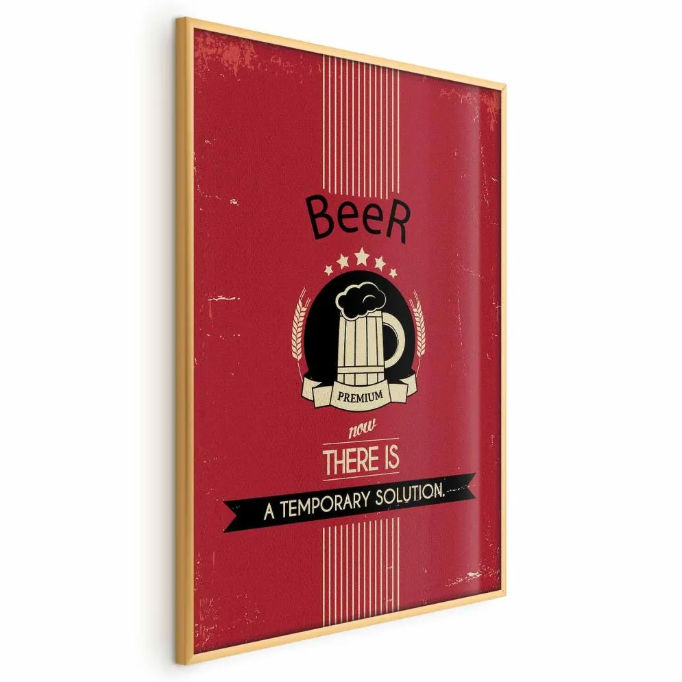 Plakat Premium Beer 21x30 cm z ramą złotą bez marginesu | MIRAT.