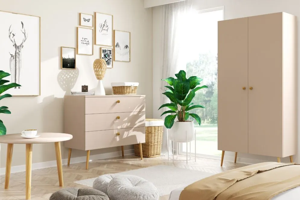 Stolik LEBEL 60x60 macchiato na drewnianych nogach | MIRAT. w stylu SKANDYNAWSKI kolekcja LEBEL