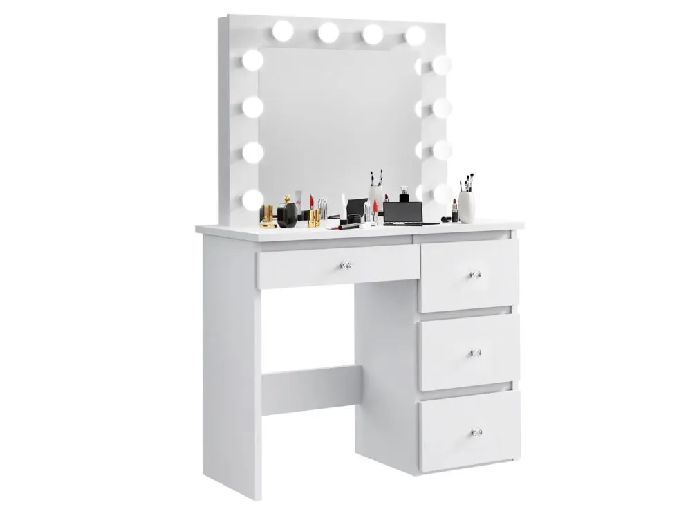 Toaletka NITRA biały mat z oświetleniem LED | MIRAT. w stylu GLAMOUR kolekcja