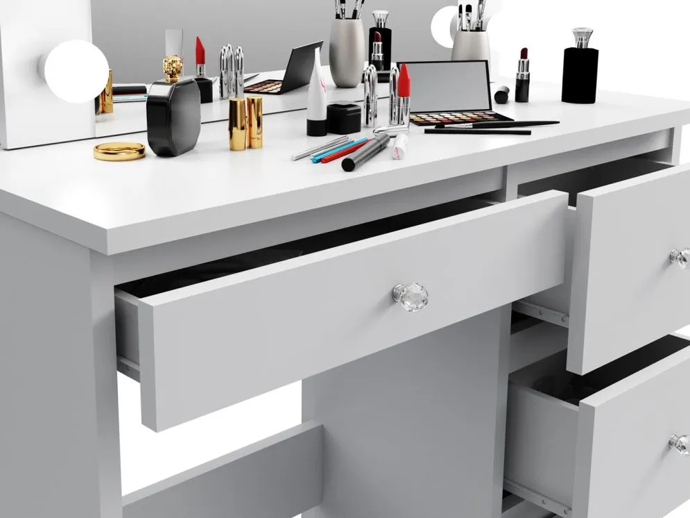 Toaletka NITRA biały mat z oświetleniem LED | MIRAT. w stylu GLAMOUR kolekcja