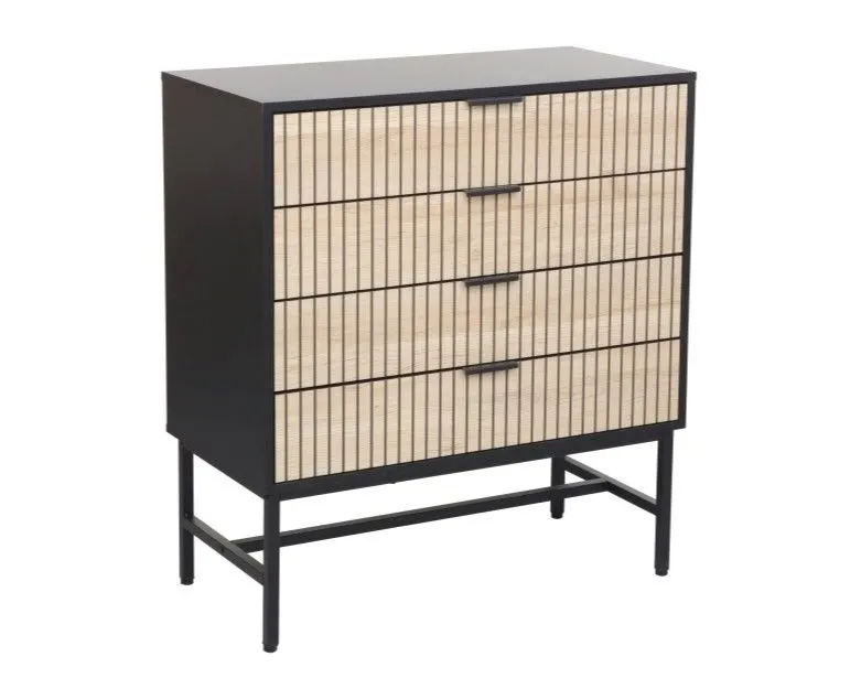 Komoda MAGO 4S dąb/czarny I sklep meblowy MIRAT. styl LOFT kolekcja MAGO