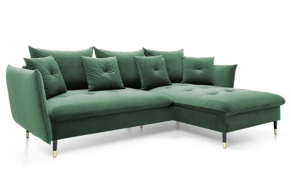 Narożnik z funkcją spania ATENA zielony glamour I sklep meblowy MIRAT. styl GLAMOUR