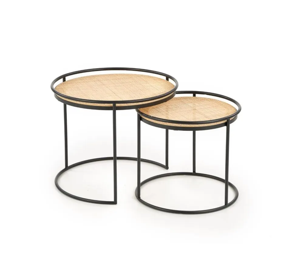 Zestaw ław MANADO okrągły na metalowej podstawie Halmar | MIRAT. w stylu LOFT kolekcja