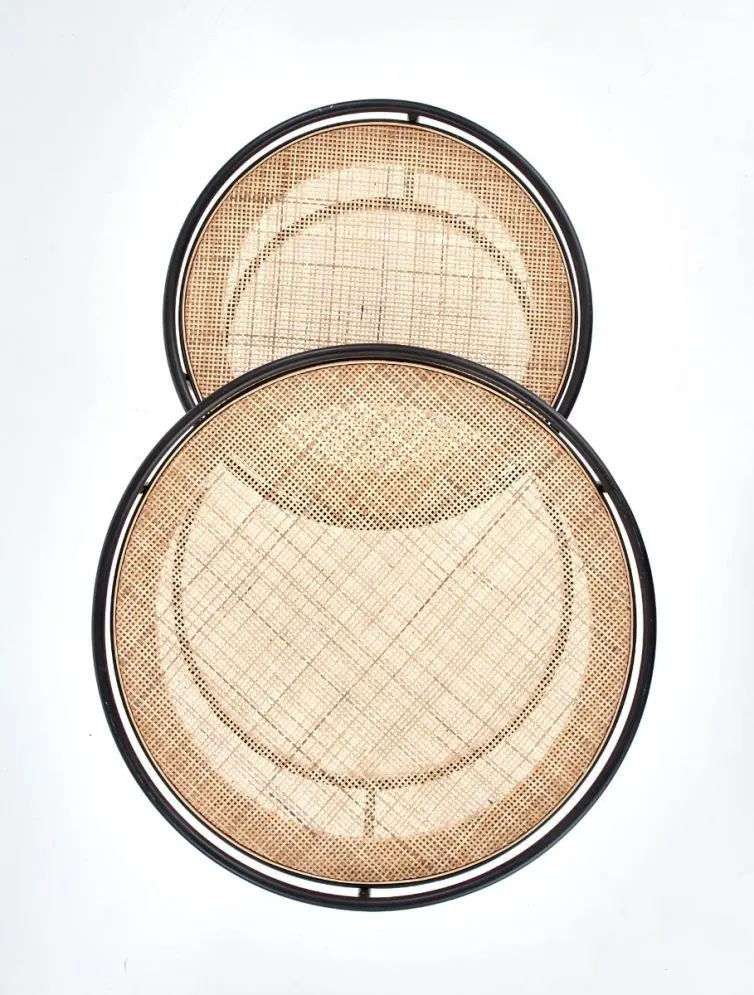 Zestaw ław MANADO okrągły na metalowej podstawie Halmar | MIRAT. w stylu LOFT kolekcja