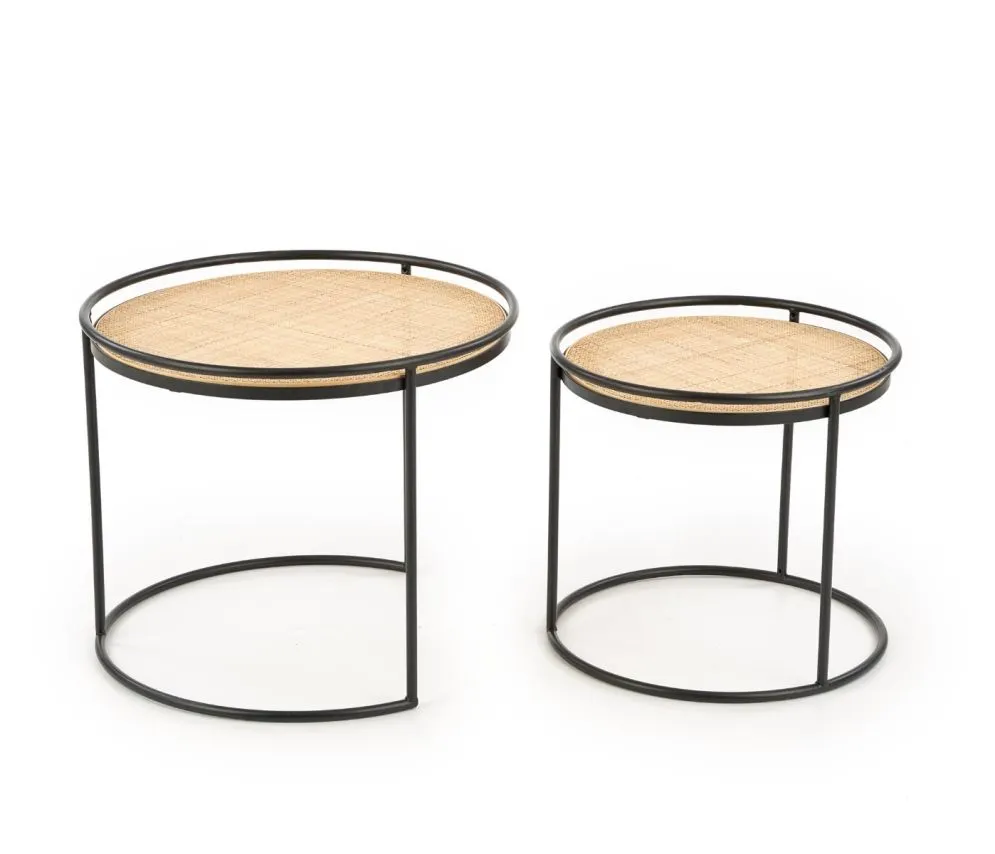 Zestaw ław MANADO okrągły na metalowej podstawie Halmar | MIRAT. w stylu LOFT kolekcja