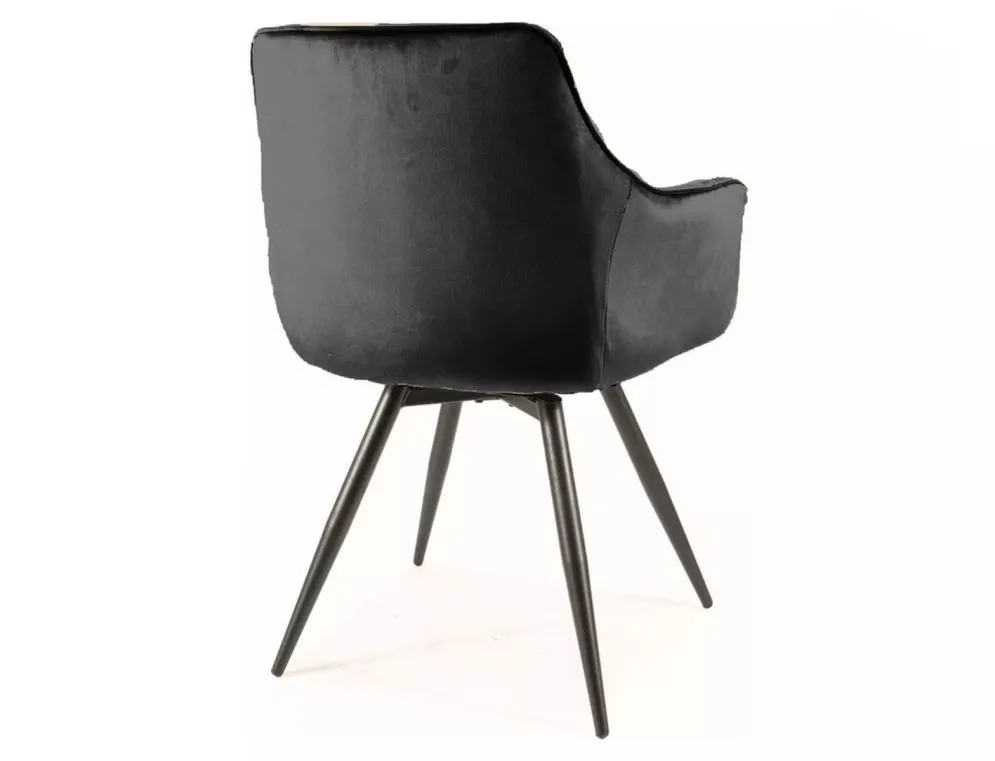 Krzesło tapicerowane MANGO VELVET czarne obrotowe do jadalni I sklep meblowy MIRAT. styl GLAMOUR
