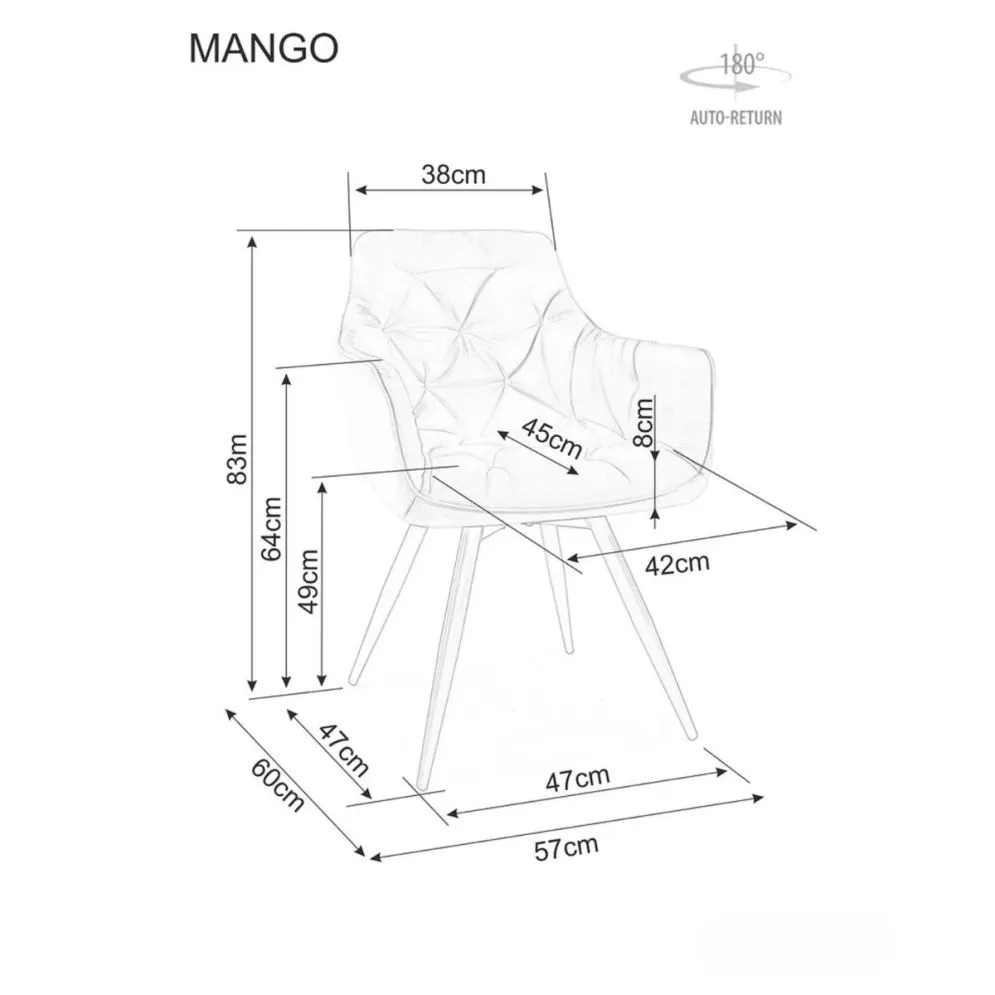 Krzesło tapicerowane MANGO VELVET oliwkowe obrotowe na metalowych nogach I sklep meblowy MIRAT. styl GLAMOUR