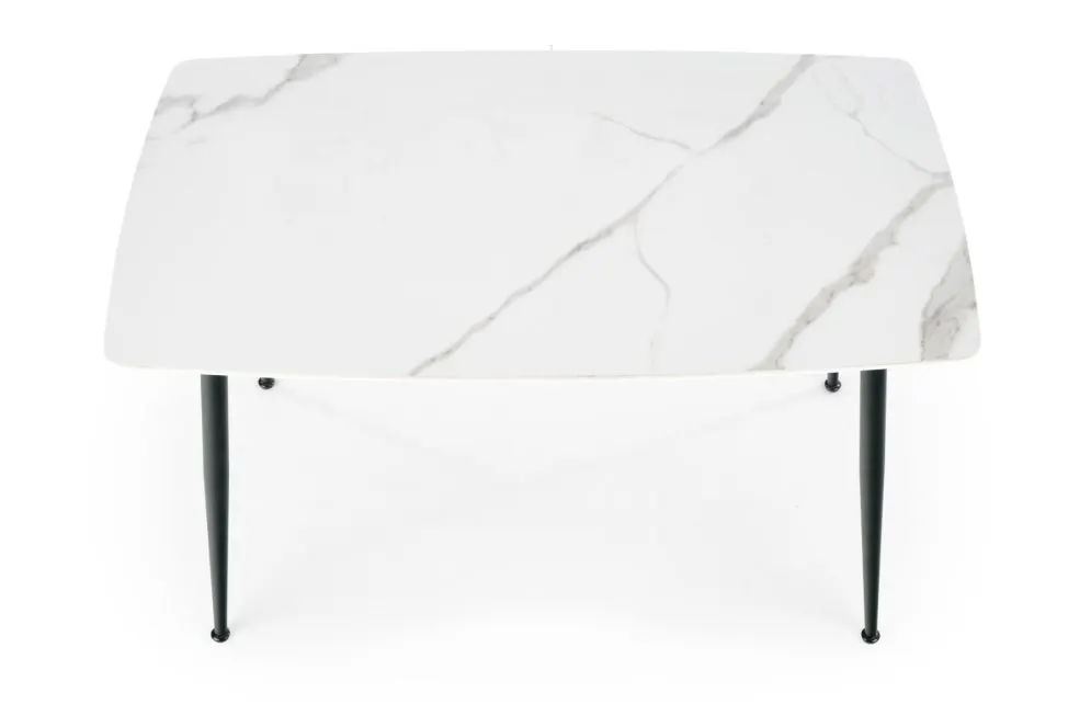 Stół MARCO 120x70 biały marmur/czarny do jadalni | MIRAT. styl GLAMOUR, LOFT
