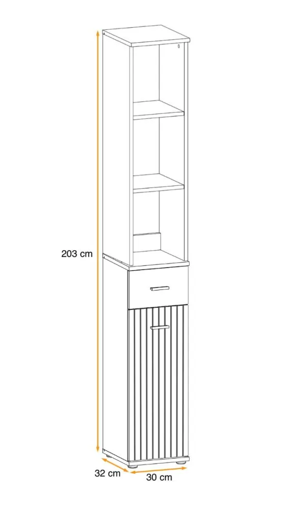 Regał MARCO antracyt/dąb artisan z szufladą I sklep meblowy MIRAT.