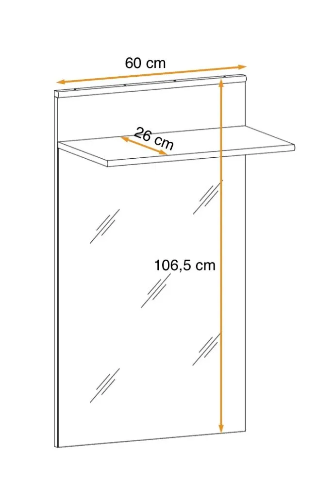 Lustro do przedpokoju MARCO antracyt z półką I sklep meblowy MIRAT.