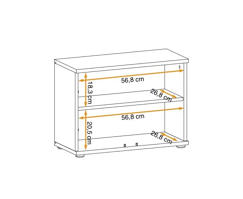 Szafka na buty z siedziskiem MARCO antracyt/dąb artisan z siedziskiem I sklep meblowy MIRAT.