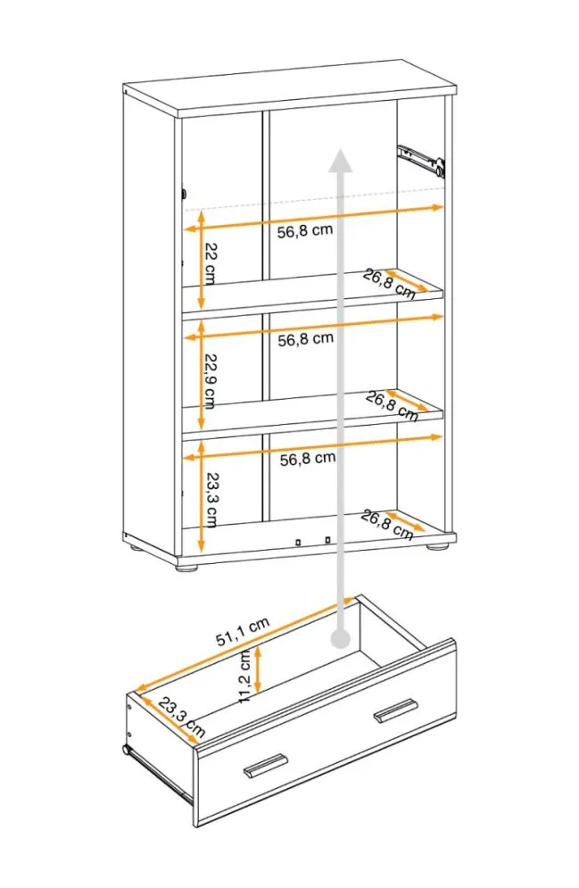 Komoda MARCO antracyt/dąb artisan dwudrzwiowa I sklep meblowy MIRAT.