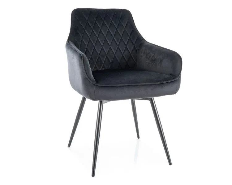 Krzesło tapicerowane MARLO VELVET czarne obracane I sklep meblowy MIRAT. styl KLASYCZNY