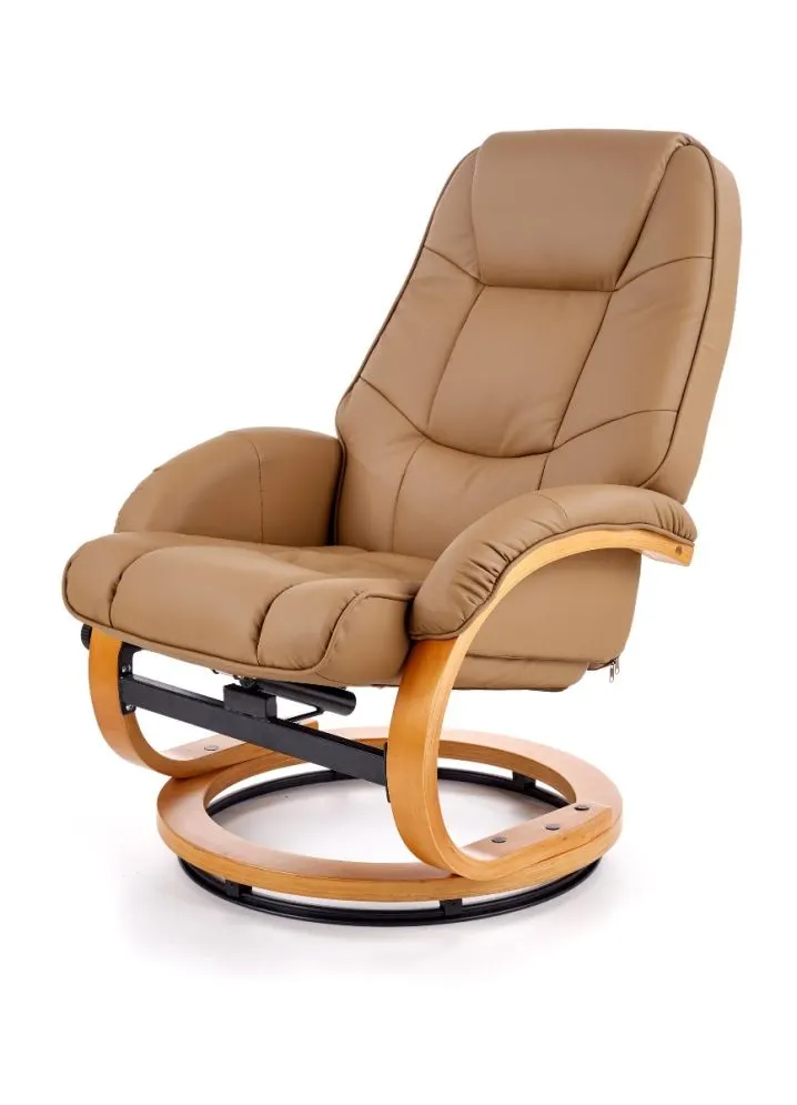 Beżowy fotel MATADOR z podnóżkiem | MIRAT.