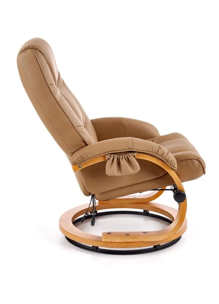 Beżowy fotel MATADOR z podnóżkiem | MIRAT.