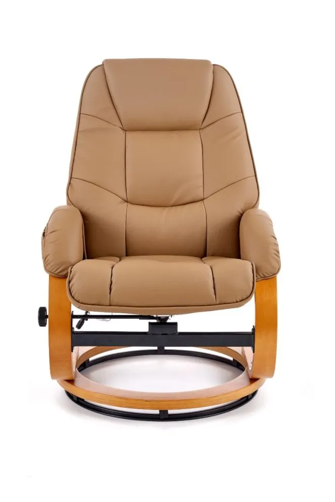 Beżowy fotel MATADOR z podnóżkiem | MIRAT.