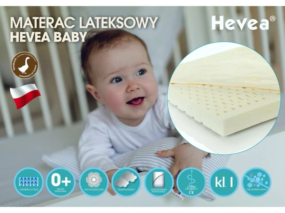 Materac lateksowy BABY 70x140 H2 antyalergiczny | MIRAT.
