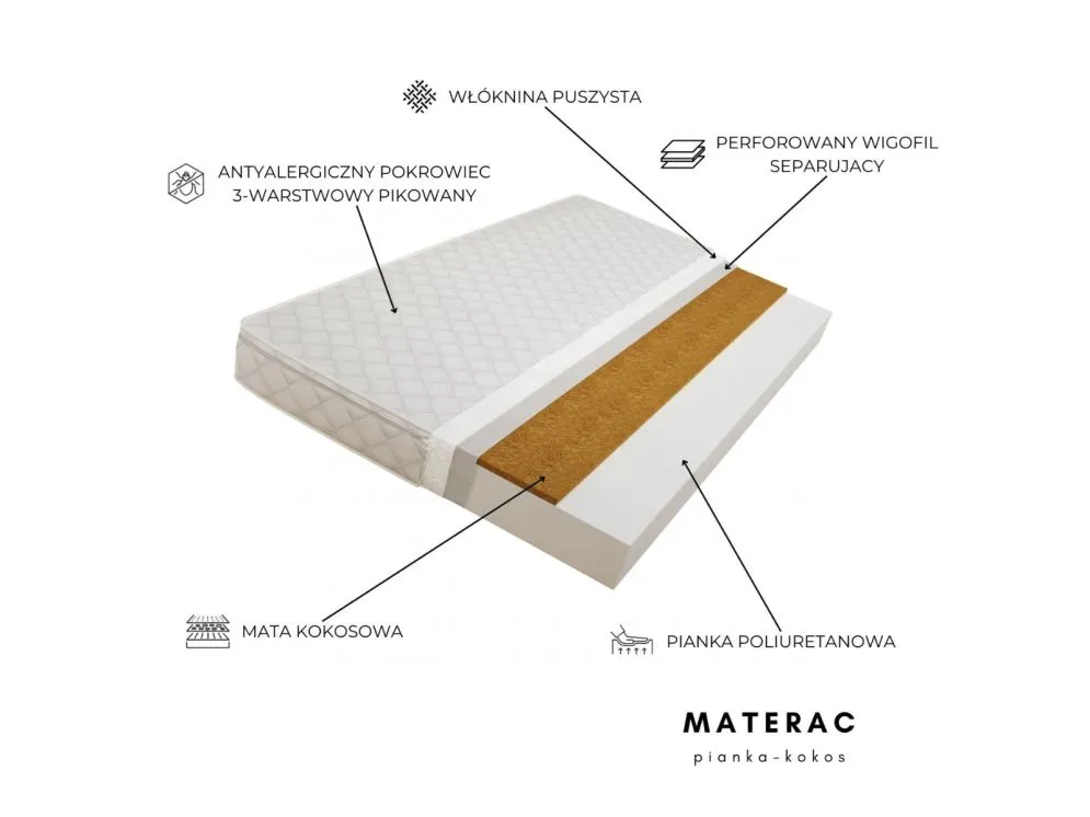Łóżko piętrowe BARTEK 180x80 szare drewniane | MIRAT.  kolekcja BARTEK