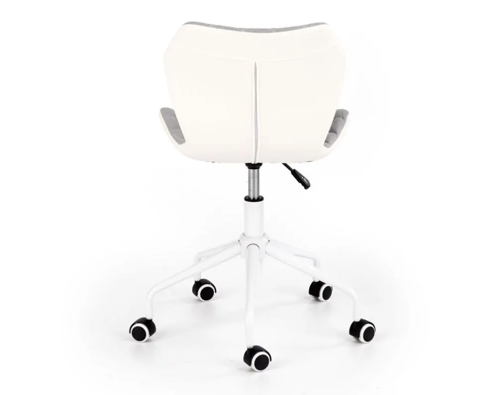 Fotel dla dziecka MATRIX 3 jasno szary/biały pikowany | MIRAT.