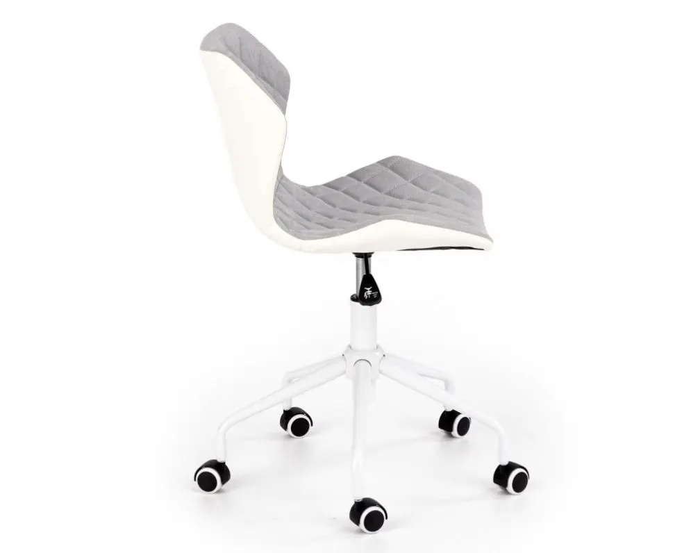 Fotel dla dziecka MATRIX 3 jasno szary/biały pikowany | MIRAT.