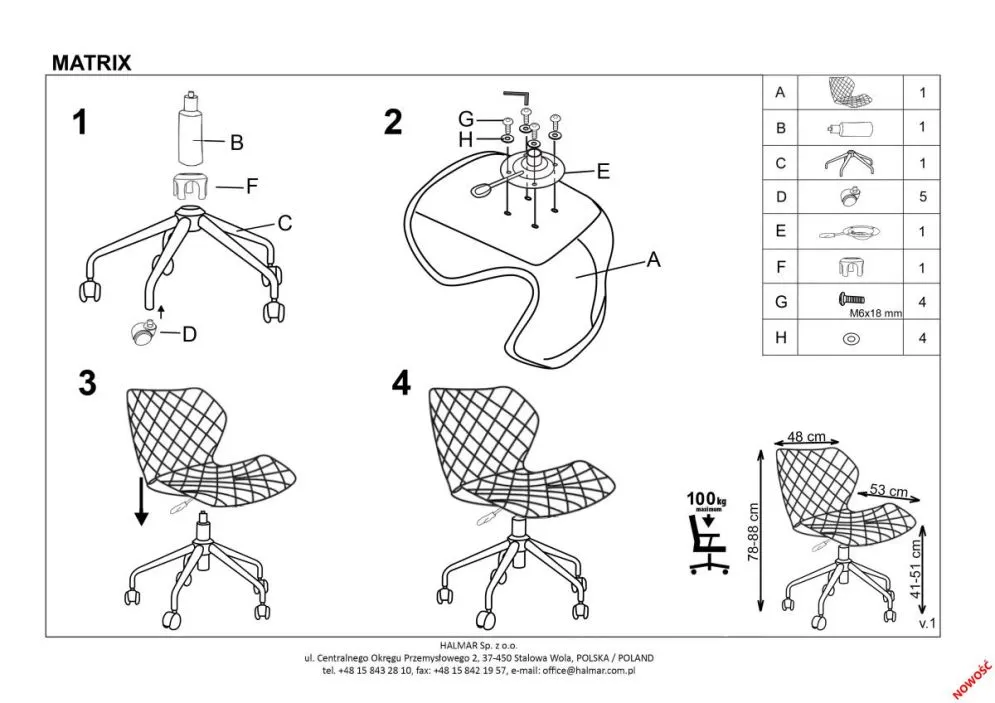 Fotel dla dziecka MATRIX 3 obrotowy różowy pikowany z ekoskórzanym białym tyłem | MIRAT.