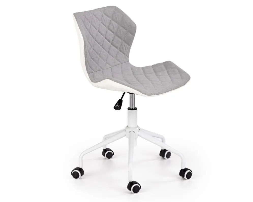 Fotel dla dziecka MATRIX 3 jasno szary/biały pikowany | MIRAT.