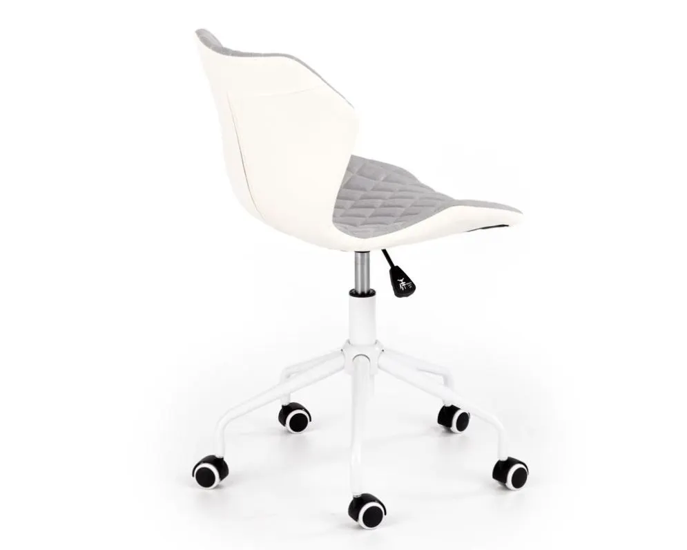 Fotel dla dziecka MATRIX 3 jasno szary/biały pikowany | MIRAT.