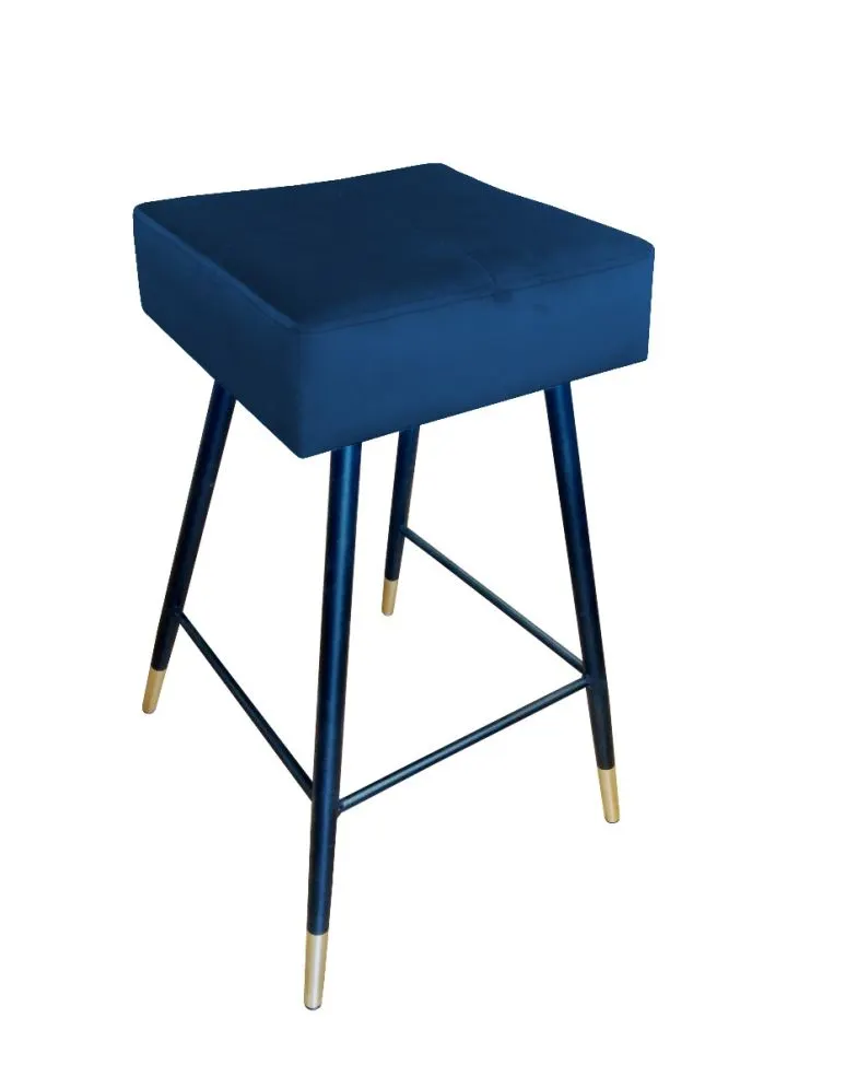 Hoker OLIMP VELVET GOLD granatowy na czarnych metalowych nogach | MIRAT. w stylu GLAMOUR kolekcja