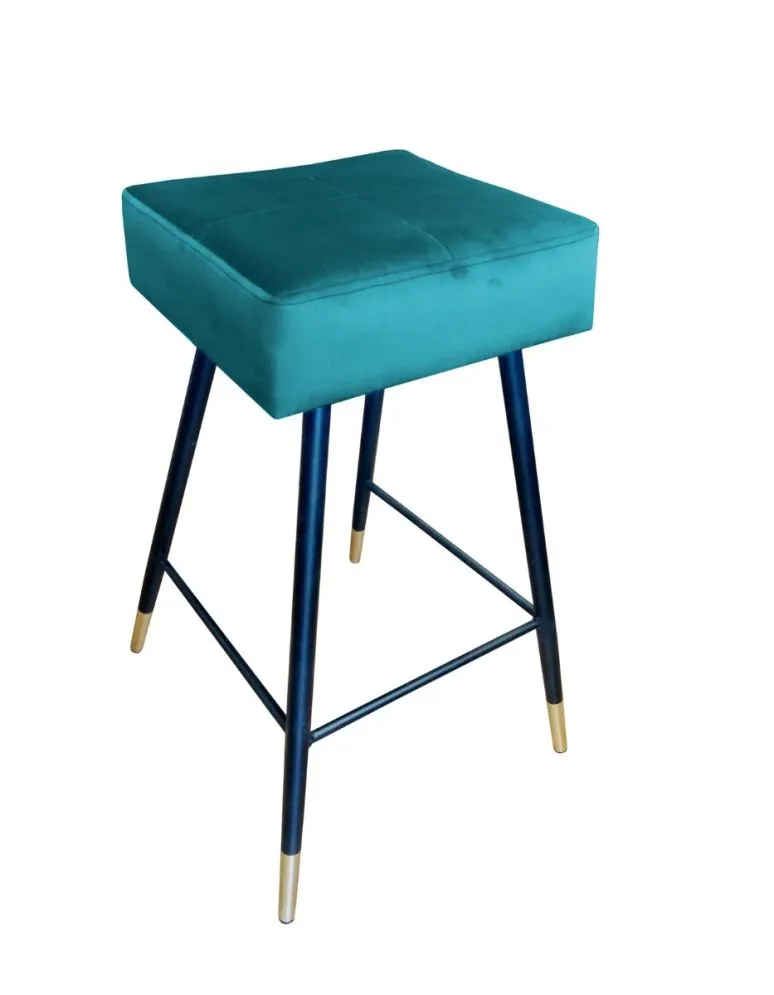 Hoker OLIMP VELVET GOLD morski na metalowych nogach | MIRAT. w stylu GLAMOUR kolekcja